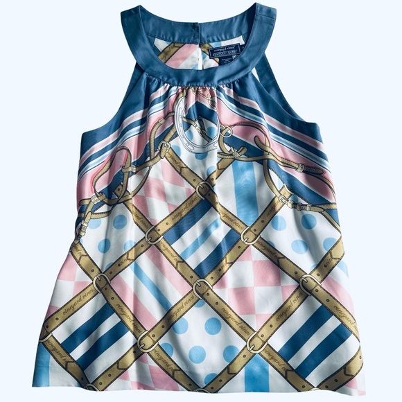 Vineyard Vines Tops - Vineyard Vines for Kentucky Derby Silk Halter Neck Sleeveless Top Size 8